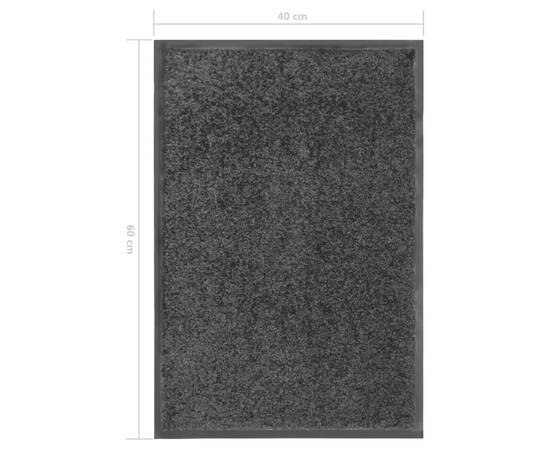 Covoraș de ușă lavabil, negru, 40 x 60 cm, 6 image