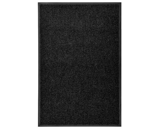 Covoraș de ușă lavabil, negru, 60 x 90 cm