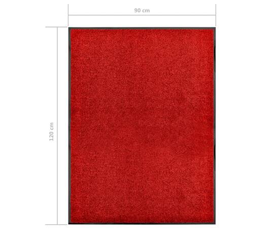 Covoraș de ușă lavabil, roșu, 90 x 120 cm, 6 image