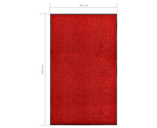 Covoraș de ușă lavabil, roșu, 90 x 150 cm, 6 image