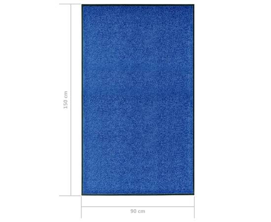 Covoraș de ușă lavabil albastru 90x150 cm, 6 image