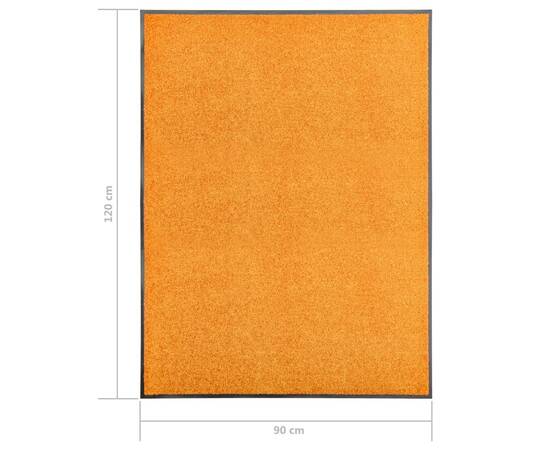 Covoraș de ușă lavabil portocaliu 90x120 cm, 6 image