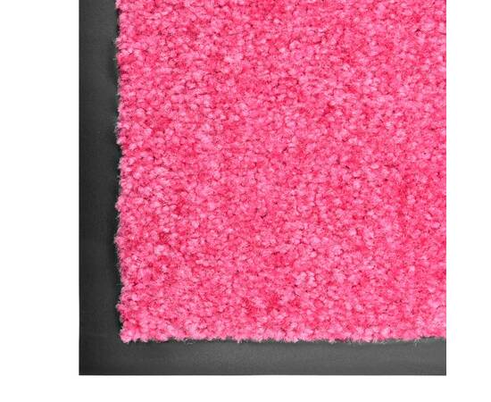 Covoraș de ușă lavabil roz 90x120 cm, 4 image