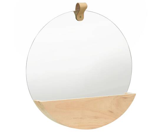 Oglindă de perete, 35 cm, lemn masiv de pin, 2 image