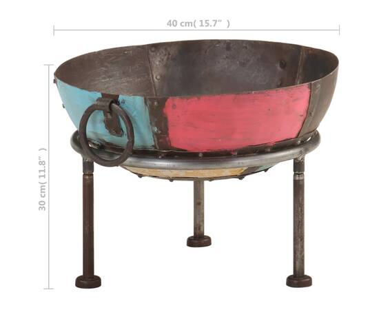 Vatră de foc rustică, colorată, Ø 40 cm, fier, 8 image