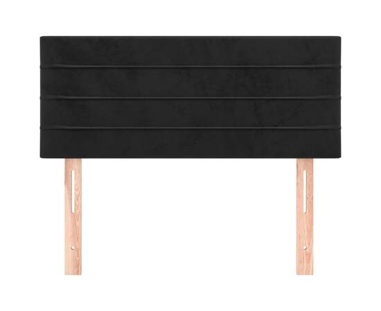 Tăblie de pat, negru, 90x5x78/88 cm, catifea, 3 image