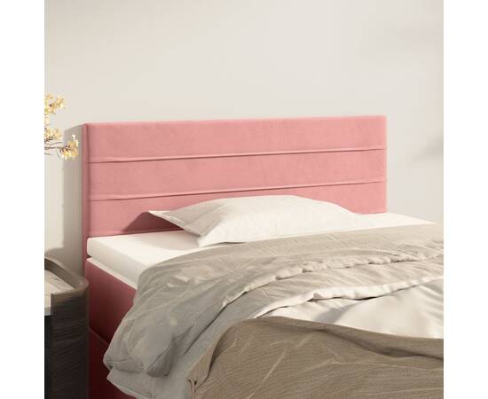 Tăblie de pat, roz, 80x5x78/88 cm, catifea