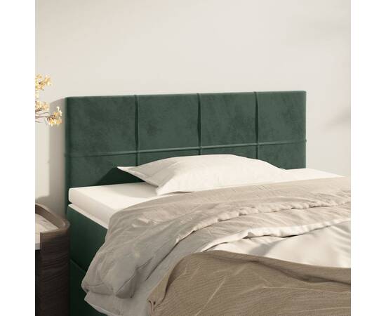 Tăblie de pat, verde închis, 80x5x78/88 cm, catifea
