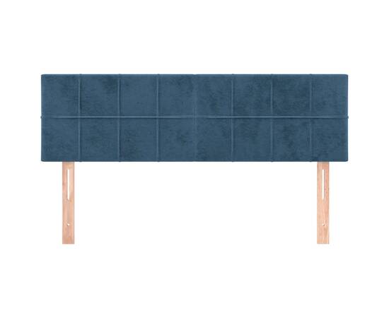 Tăblii de pat, 2 buc., albastru închis, 72x5x78/88 cm, catifea, 3 image