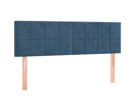 Tăblii de pat, 2 buc., albastru închis, 72x5x78/88 cm, catifea, 2 image