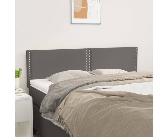 Tăblii de pat, 2 buc., gri, 72x5x78/88 cm, piele ecologică