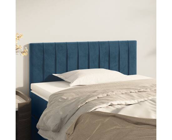 Tăblie de pat, albastru închis, 80x5x78/88 cm, catifea