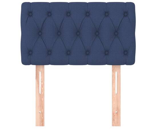 Tăblie de pat, albastru, 80x7x78/88 cm, textil, 3 image