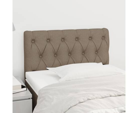 Tăblie de pat, gri taupe, 80x7x78/88 cm, textil