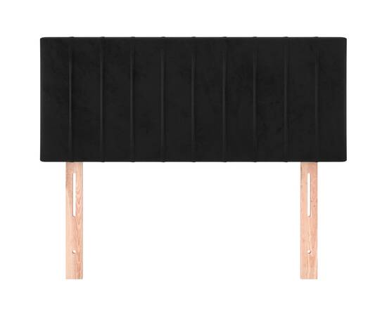 Tăblie de pat, negru, 100x5x78/88 cm, catifea, 3 image
