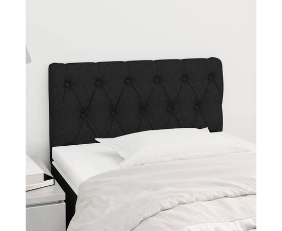 Tăblie de pat, negru, 80x7x78/88 cm, textil