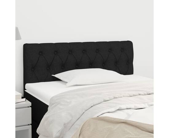 Tăblie de pat, negru, 90x7x78/88 cm, textil