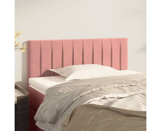 Tăblie de pat, roz, 90x5x78/88 cm, catifea