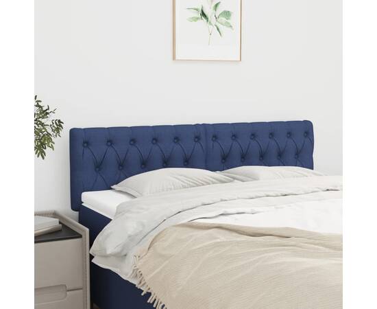 Tăblii de pat, 2 buc, albastru, 72x7x78/88 cm, textil