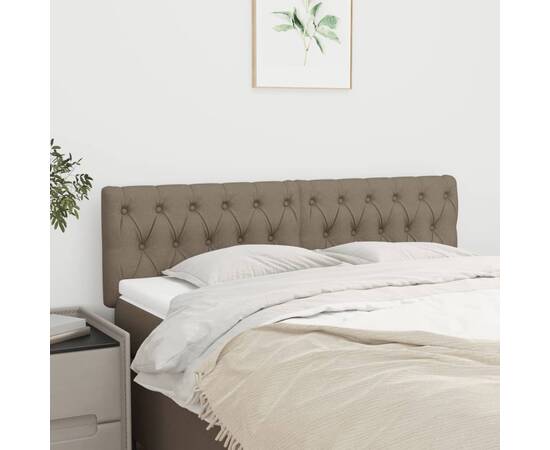 Tăblii de pat, 2 buc, gri taupe, 72x7x78/88 cm, textil