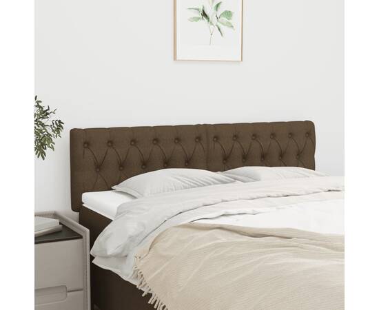 Tăblii de pat, 2 buc, maro închis, 72x7x78/88 cm, textil
