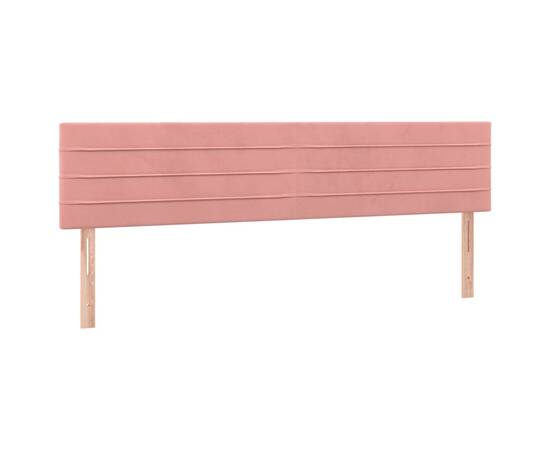 Tăblii de pat, 2 buc, roz, 100x5x78/88 cm, catifea, 2 image