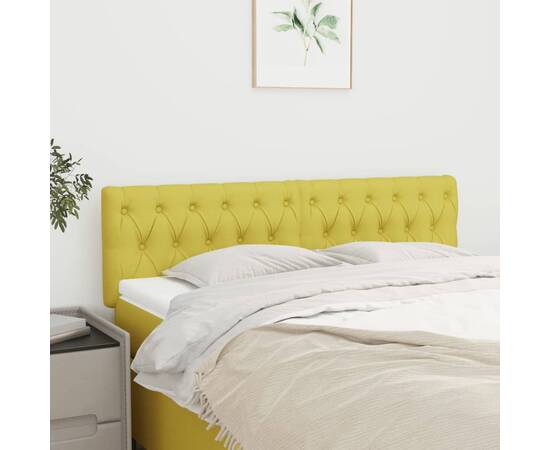Tăblii de pat, 2 buc, verde, 72x7x78/88 cm, textil