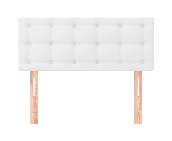 Tăblie de pat, alb, 100x5x78/88 cm, piele ecologică, 3 image