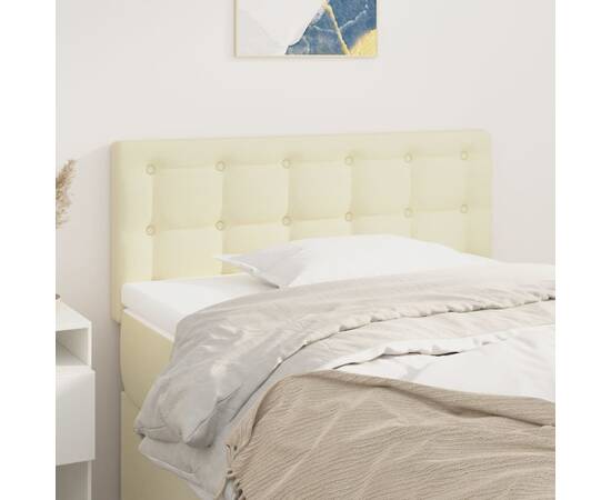 Tăblie de pat, crem, 80x5x78/88 cm, piele ecologică