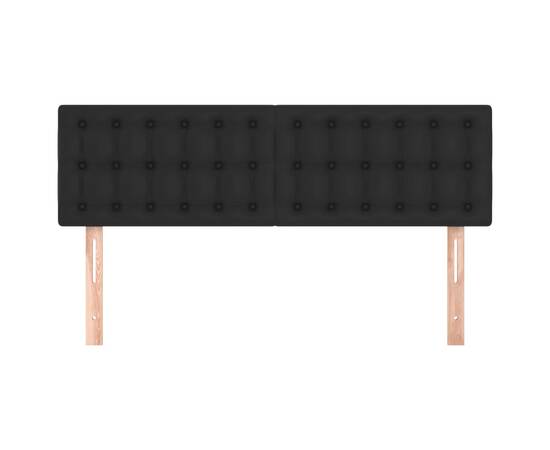 Tăblii de pat, 2 buc., negru, 72x5x78/88 cm, piele ecologică, 3 image