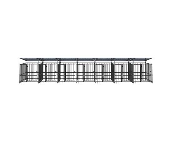 Padoc pentru câini de exterior cu acoperiș, 13,14 m², oțel, 3 image
