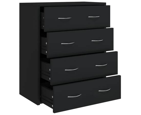 Servantă cu 4 sertare, negru, 60x30,5x71 cm, 2 image