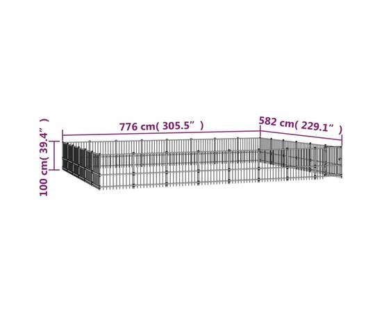 Padoc pentru câini de exterior, 45,16 m², oțel, 6 image