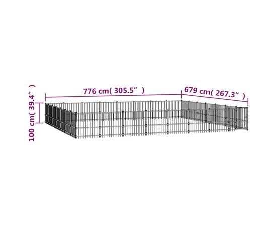 Padoc pentru câini de exterior, 52,69 m², oțel, 6 image