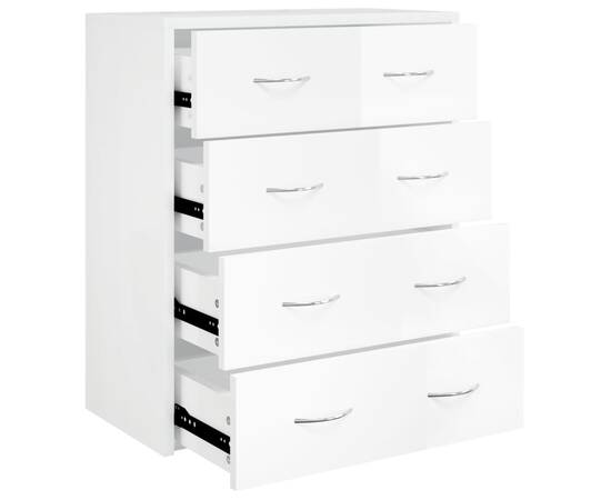 Servantă cu 4 sertare, alb extralucios, 60x30,5x71 cm, 2 image