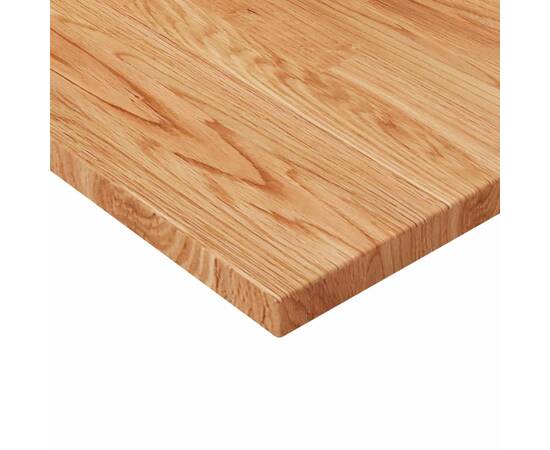 Blat masă pătrat maro deschis 70x70x2,5 cm lemn stejar tratat, 3 image