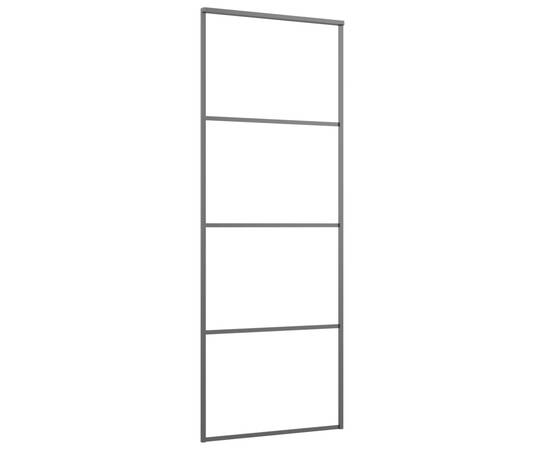 Ușă glisantă cu set feronerie, 76x205 cm, sticlă esg/aluminiu, 4 image