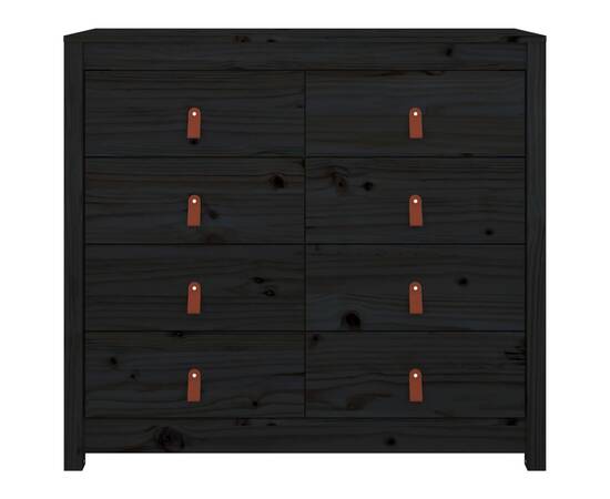 Dulap lateral, negru, 100x40x90 cm, lemn masiv de pin, 3 image