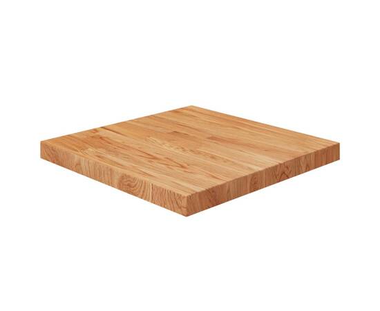 Blat masă pătrat maro deschis 50x50x4 cm lemn stejar tratat