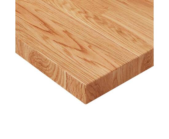 Blat masă pătrat maro deschis 70x70x4 cm lemn stejar tratat, 3 image