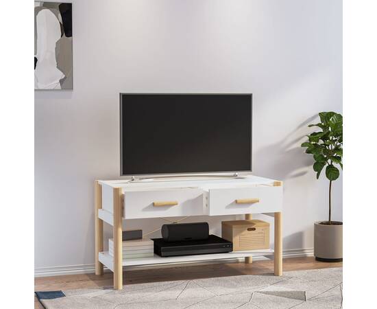 Comodă tv, alb, 82x38x45 cm, lemn prelucrat, 3 image