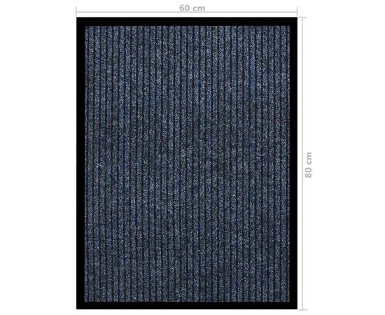 Covoraș de ușă, albastru cu dungi, 60x80 cm, 6 image