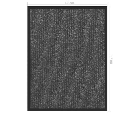 Covoraș de ușă, antracit cu dungi, 60x80 cm, 5 image