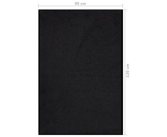 Covoraș de ușă, negru, 80x120 cm, 6 image