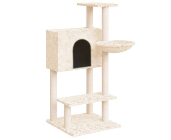 Ansamblu de pisici cu stâlpi din funie de sisal, crem, 108,5 cm, 2 image