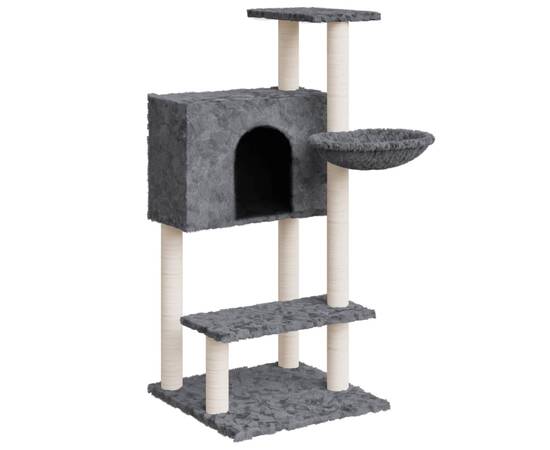 Ansamblu pisici, stâlpi din funie sisal, gri închis, 108,5 cm, 2 image