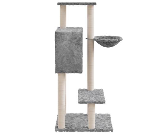 Ansamblu pisici, stâlpi din funie sisal, gri deschis, 108,5 cm, 5 image
