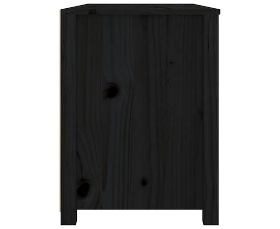 Dulap lateral, negru, 100x40x54 cm, lemn masiv de pin, 5 image