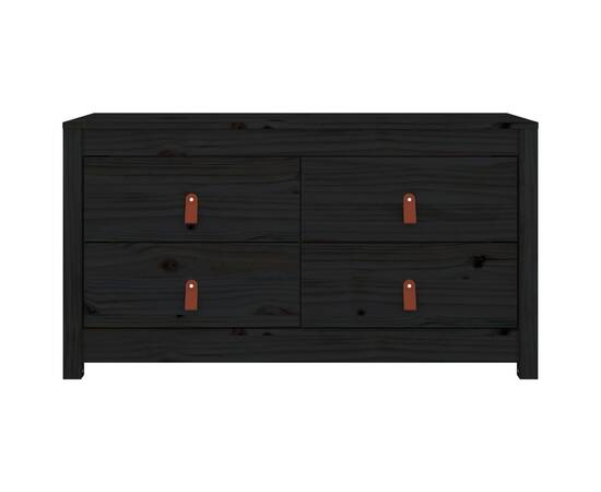 Dulap lateral, negru, 100x40x54 cm, lemn masiv de pin, 3 image