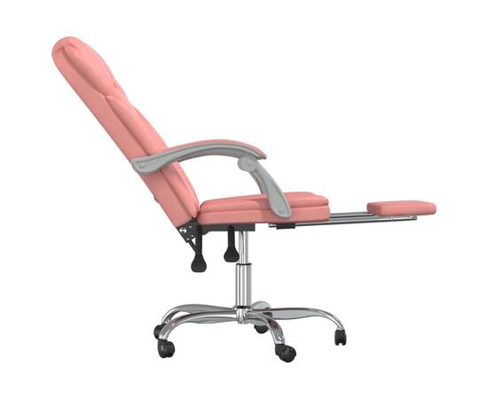 Fotoliu de birou rabatabil, roz, piele ecologică, 7 image